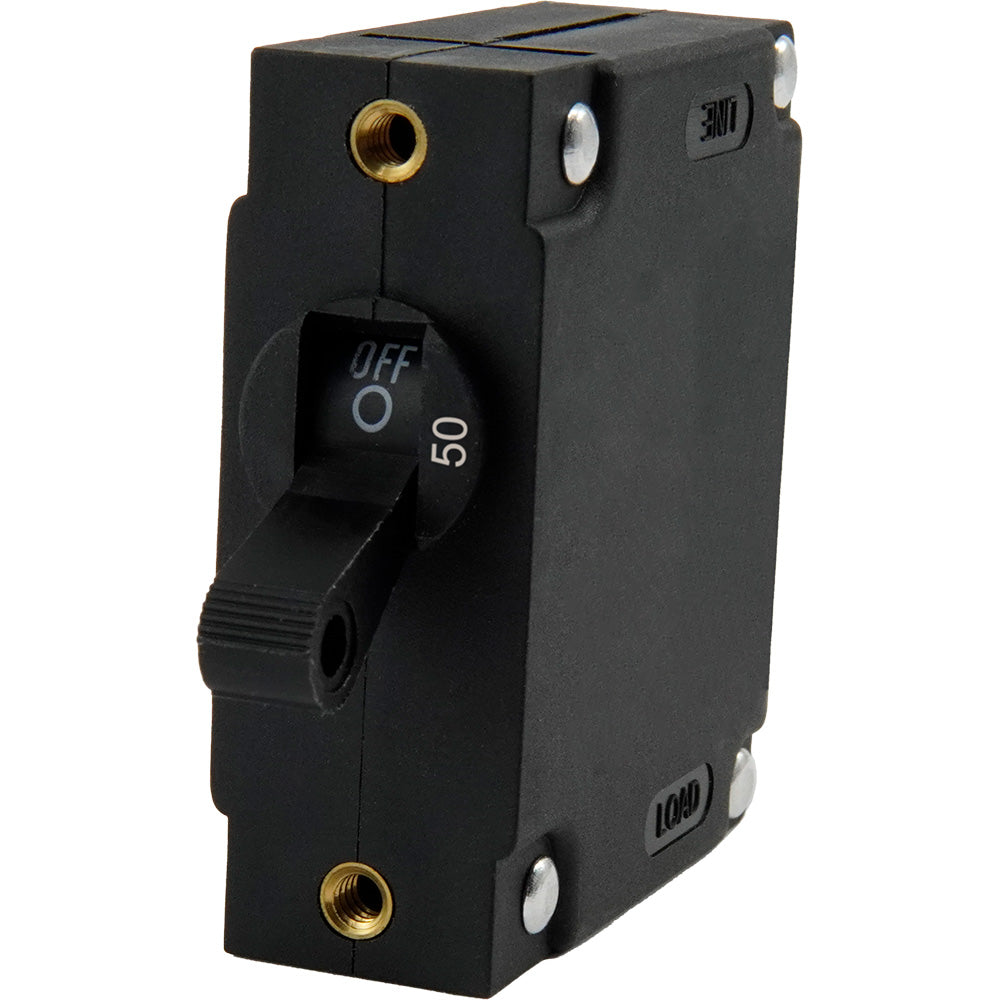 Egis A Series Black Toggle Panel Mount Circuit Breaker - Single Pole 50A [3211-50]