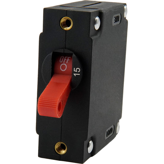 Egis A Series Red Toggle Panel Mount Circuit Breaker - Single Pole 15A [3221-15]