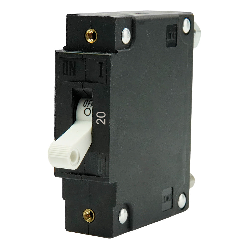 Egis C Series White Toggle Panel Mount Circuit Breaker - Single Pole 20A [3501-020]